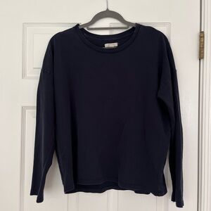 Madewell Navy Blue Cotton Pullover Top, Small